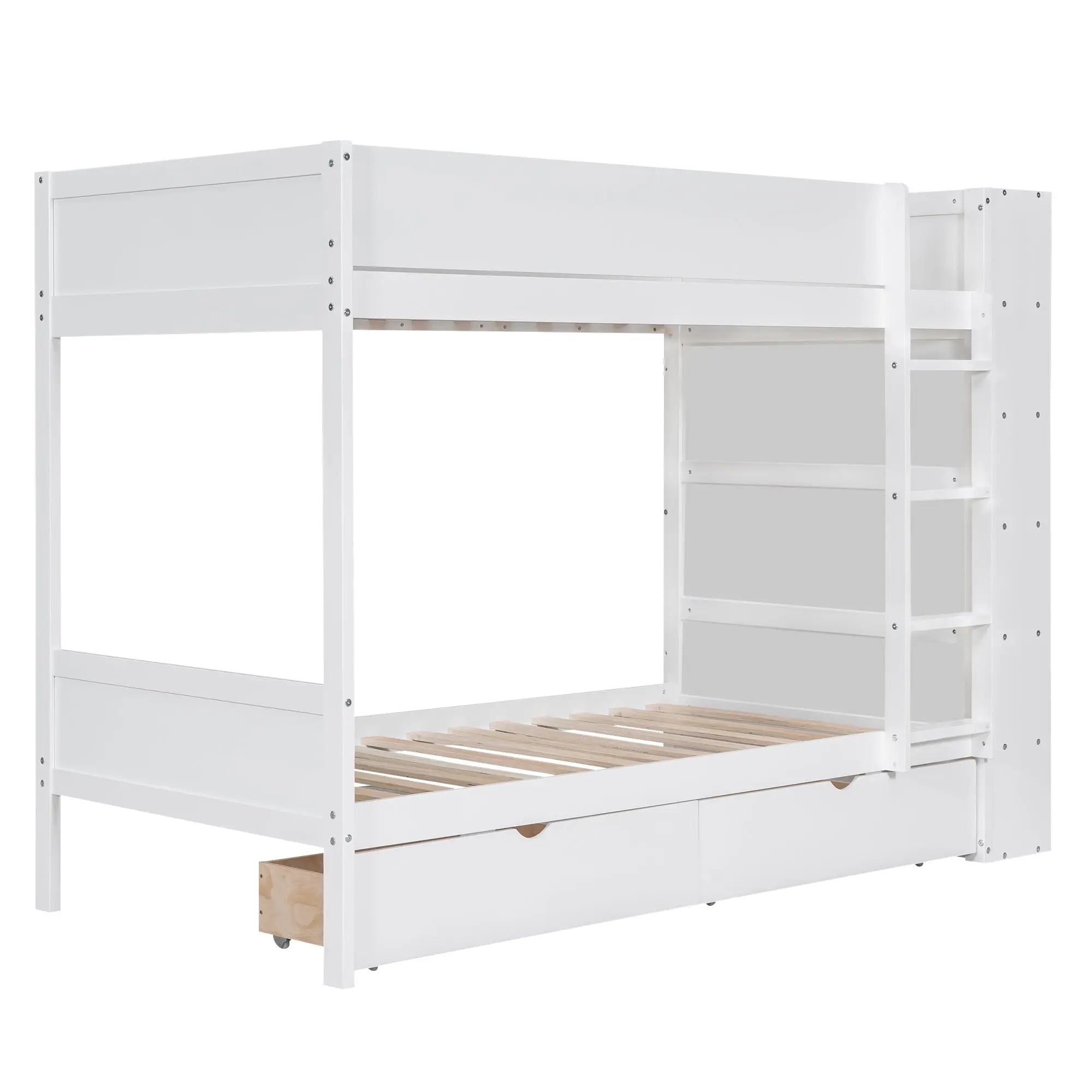 Bellemave® Bunk Bed with 2 Drawers and Multi - layer Cabinet - Bellemave