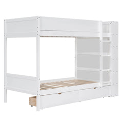 Bellemave® Bunk Bed with 2 Drawers and Multi - layer Cabinet - Bellemave