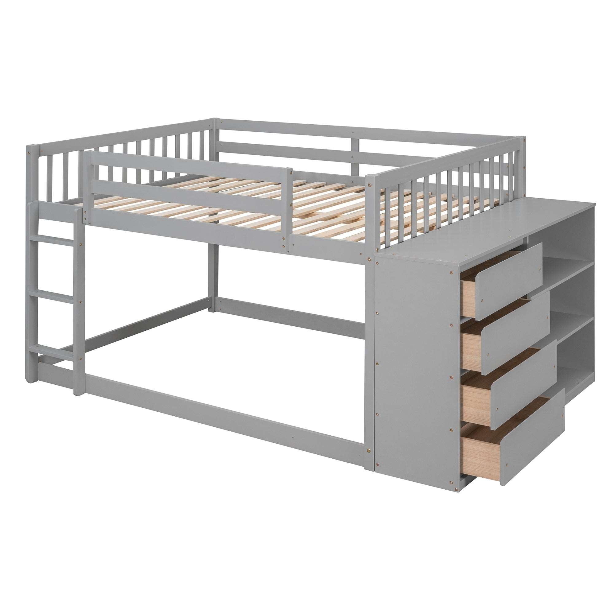 Bellemave Bunk Bed with 4 Drawers and 3 Shelves - Bellemave