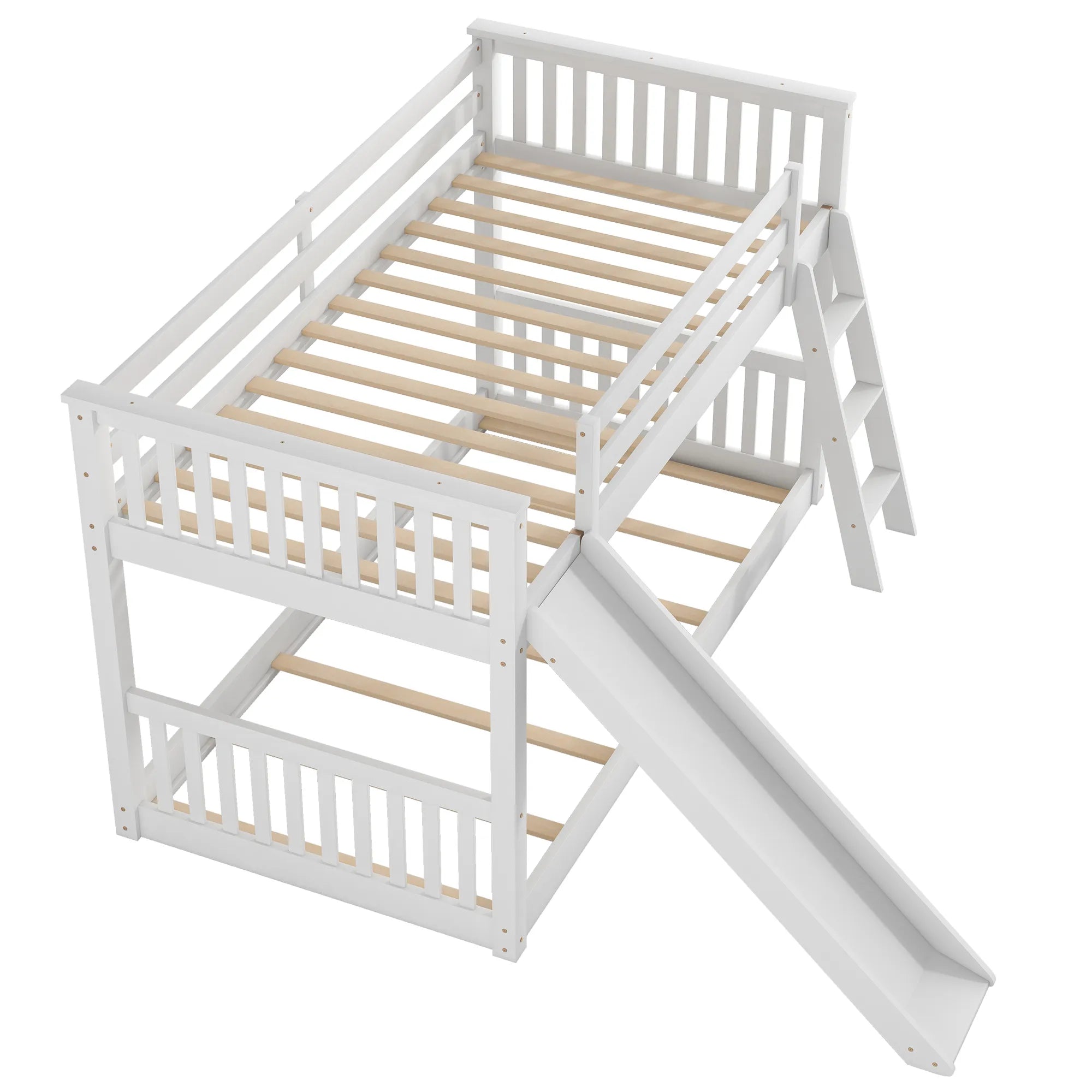 Bellemave® Bunk Bed with Convertible Slide and Ladder - Bellemave