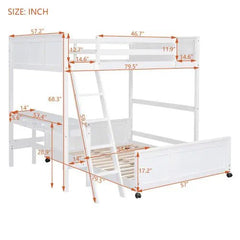 Bellemave® Bunk Bed with Desk - Bellemave