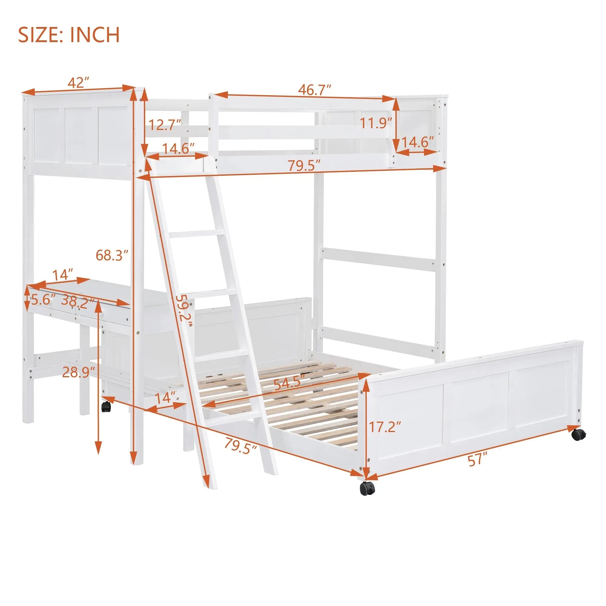 Bellemave® Bunk Bed with Desk - Bellemave