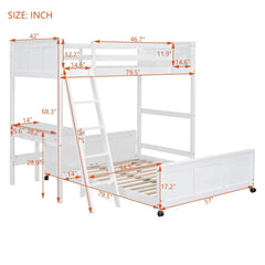 Bellemave® Bunk Bed with Desk - Bellemave