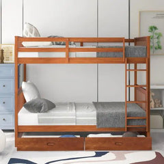 Bellemave® Bunk Bed with Ladders and Two Storage Drawers - Bellemave