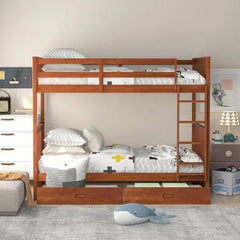 Bellemave® Bunk Bed with Ladders and Two Storage Drawers - Bellemave