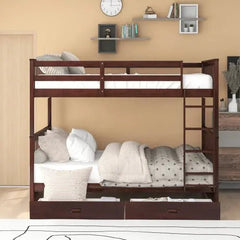 Bellemave® Bunk Bed with Ladders and Two Storage Drawers - Bellemave