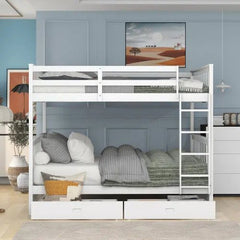 Bellemave® Bunk Bed with Ladders and Two Storage Drawers - Bellemave