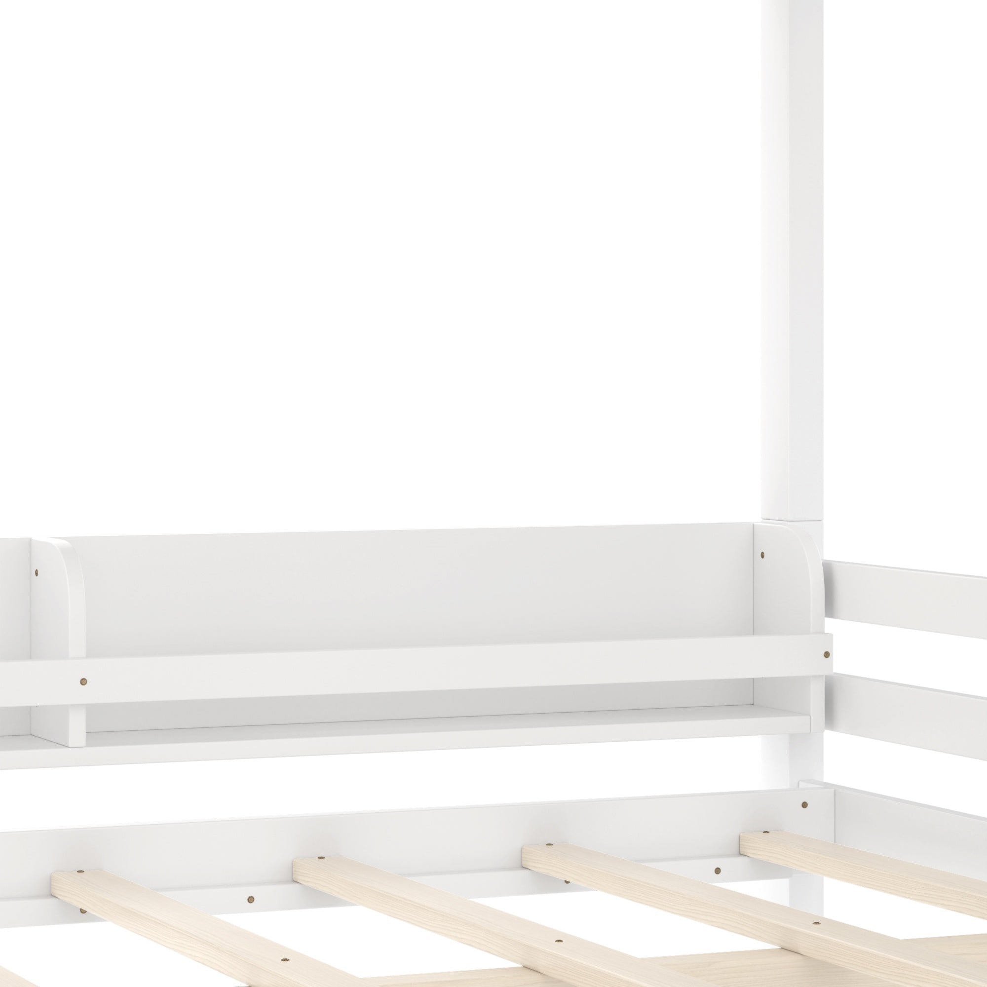 Bellemave® Bunk Bed with Storage Shelves and Guardrails, Wood Bunk Bed with Ladders and Upgraded Slats, Chic Design Bunkbed that Can be Diverted - Bellemave