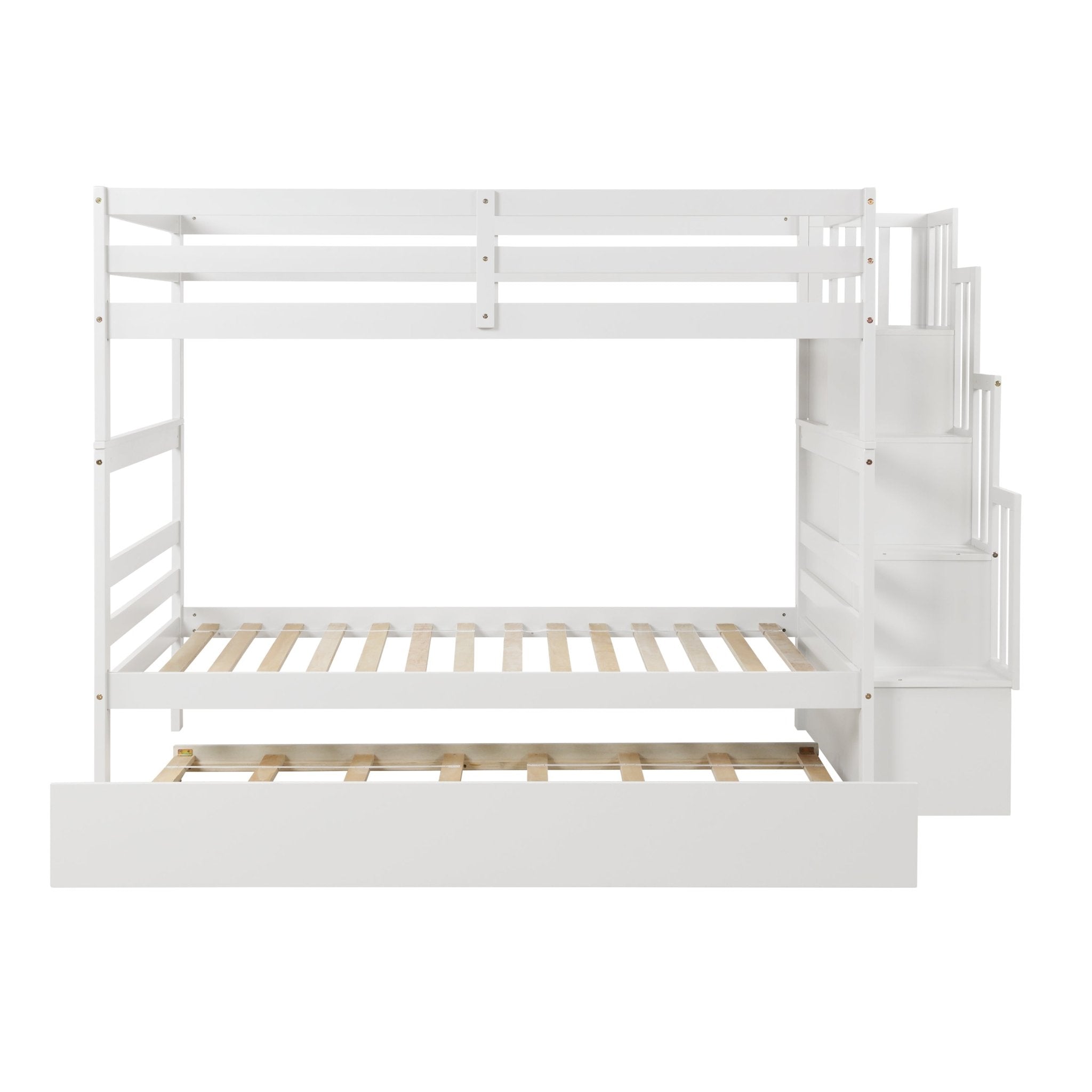 Bellemave® Bunk Bed with Twin Trundle Bed and Staircase - Bellemave