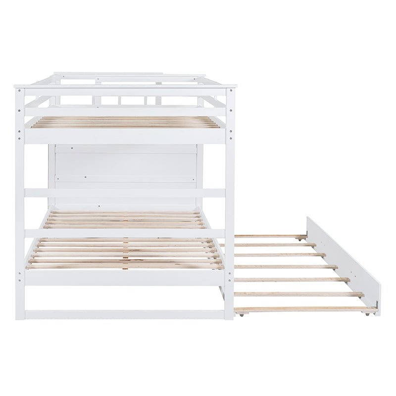 Bellemave® Bunk Bed with Twin Trundle Bed and Staircase - Bellemave
