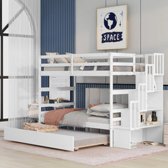 Bellemave® Bunk Bed with Twin Trundle Bed and Staircase - Bellemave