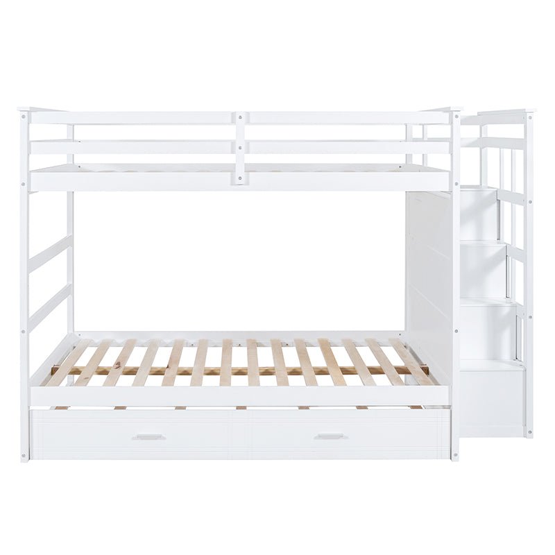 Bellemave® Bunk Bed with Twin Trundle Bed and Staircase - Bellemave