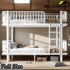 Bellemave® Bunk Bed with Upgraded Safety Round - Pipe Design, Ladders & Guardrails for Kids Teens,Convertible into 2 Platform Bed - Bellemave