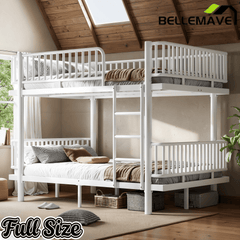 Bellemave® Bunk Bed with Upgraded Safety Round - Pipe Design, Ladders & Guardrails for Kids Teens,Convertible into 2 Platform Bed - Bellemave