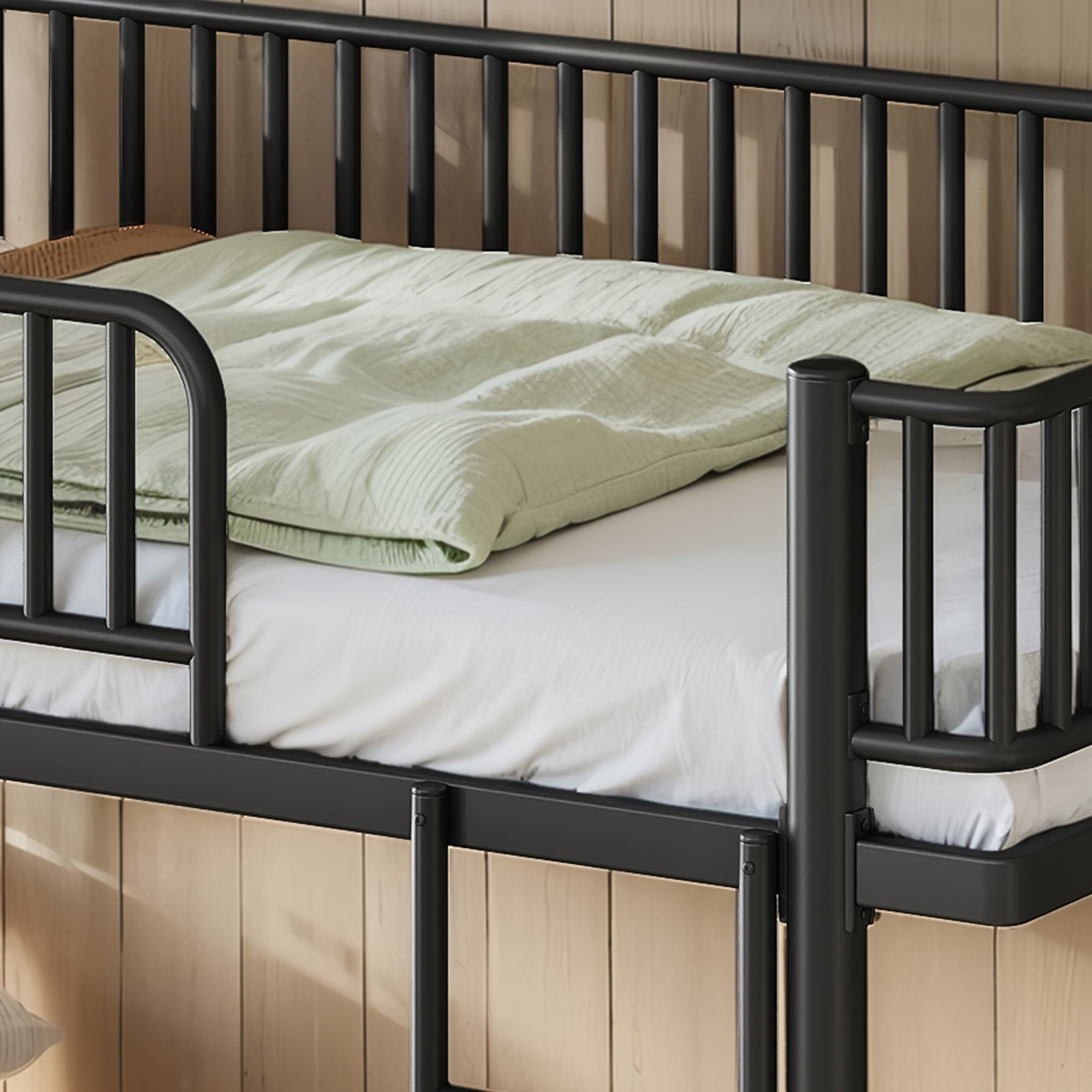 Bellemave® Bunk Bed with Upgraded Safety Round - Pipe Design, Ladders & Guardrails for Kids Teens,Convertible into 2 Platform Bed - Bellemave