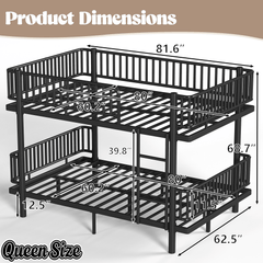 Bellemave® Bunk Bed with Upgraded Safety Round - Pipe Design, Ladders & Guardrails for Kids Teens,Convertible into 2 Platform Bed - Bellemave