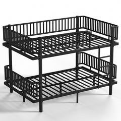 Bellemave® Bunk Bed with Upgraded Safety Round - Pipe Design, Ladders & Guardrails for Kids Teens,Convertible into 2 Platform Bed - Bellemave