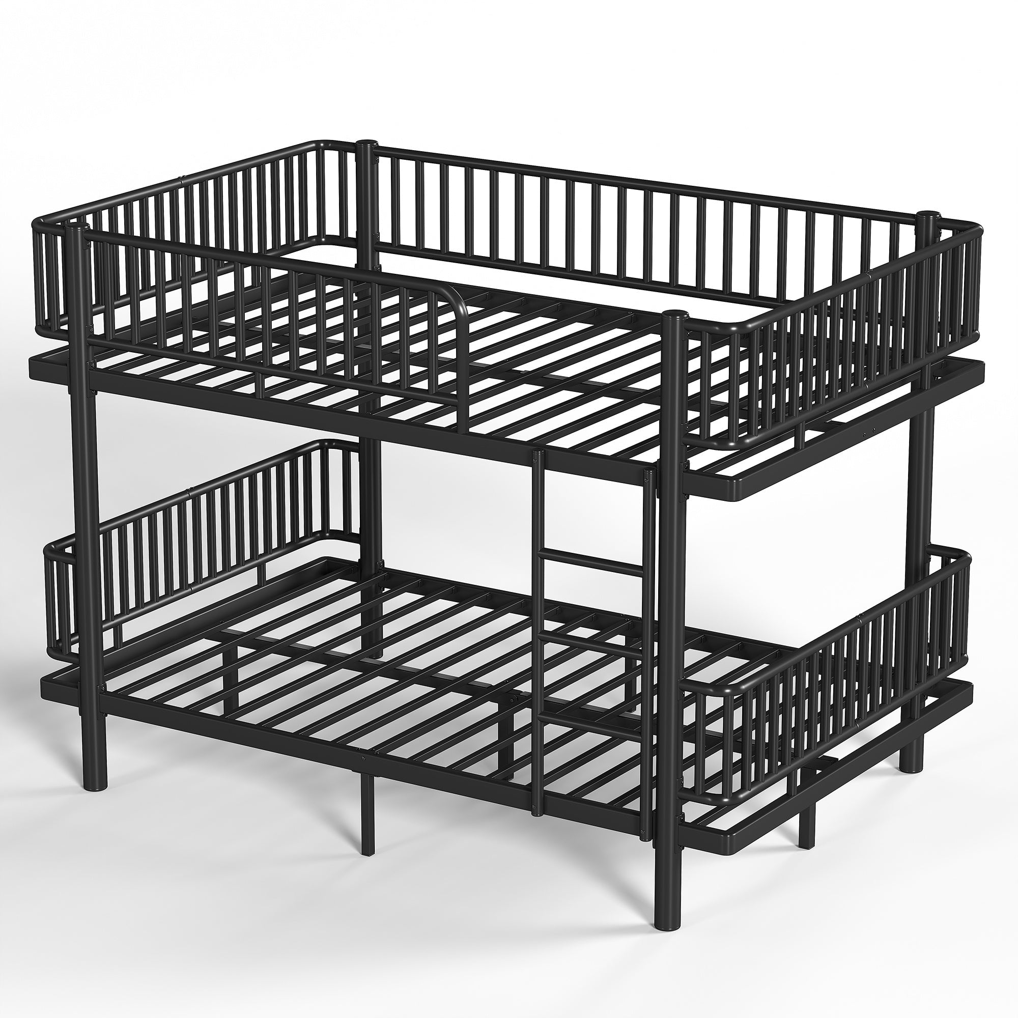Bellemave® Bunk Bed with Upgraded Safety Round - Pipe Design, Ladders & Guardrails for Kids Teens,Convertible into 2 Platform Bed - Bellemave