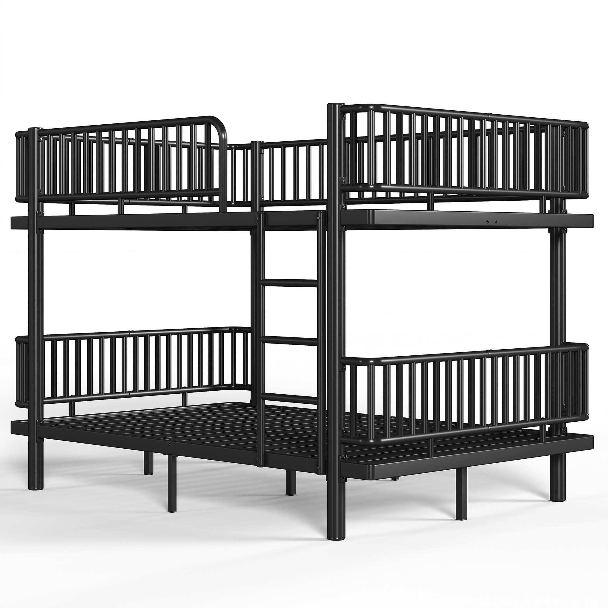 Bellemave® Bunk Bed with Upgraded Safety Round - Pipe Design, Ladders & Guardrails for Kids Teens,Convertible into 2 Platform Bed - Bellemave