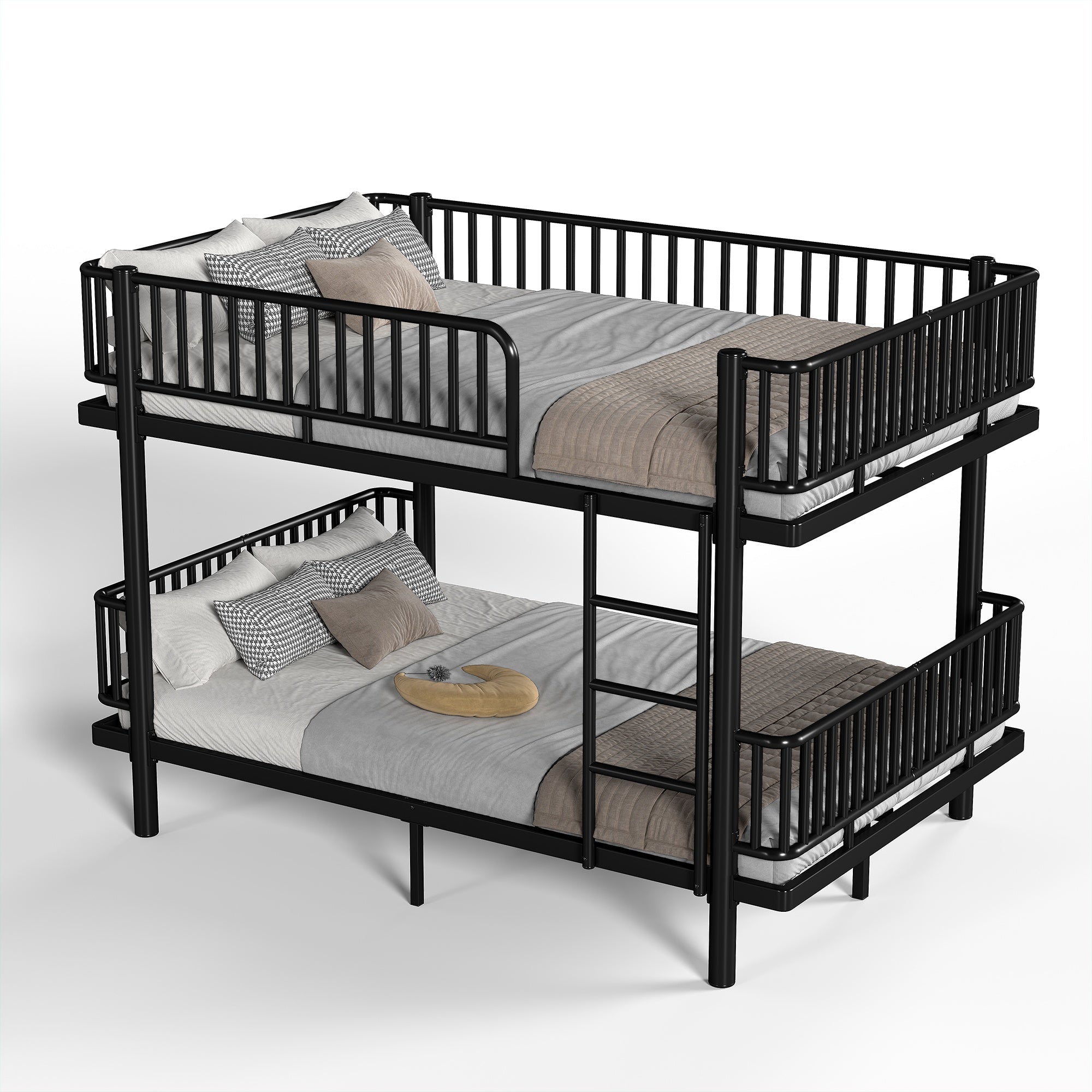 Bellemave® Bunk Bed with Upgraded Safety Round - Pipe Design, Ladders & Guardrails for Kids Teens,Convertible into 2 Platform Bed - Bellemave