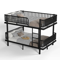 Bellemave® Bunk Bed with Upgraded Safety Round - Pipe Design, Ladders & Guardrails for Kids Teens,Convertible into 2 Platform Bed - Bellemave