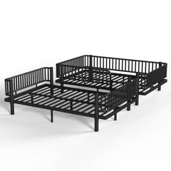 Bellemave® Bunk Bed with Upgraded Safety Round - Pipe Design, Ladders & Guardrails for Kids Teens,Convertible into 2 Platform Bed - Bellemave