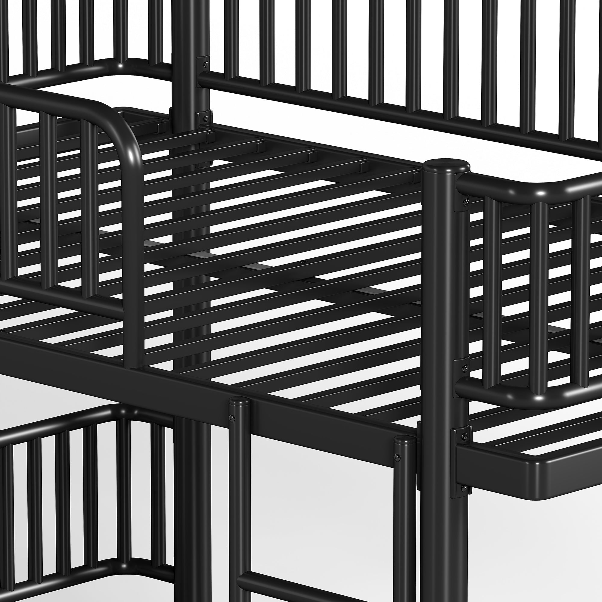 Bellemave® Bunk Bed with Upgraded Safety Round - Pipe Design, Ladders & Guardrails for Kids Teens,Convertible into 2 Platform Bed - Bellemave
