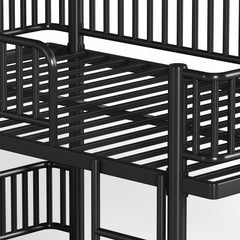 Bellemave® Bunk Bed with Upgraded Safety Round - Pipe Design, Ladders & Guardrails for Kids Teens,Convertible into 2 Platform Bed - Bellemave