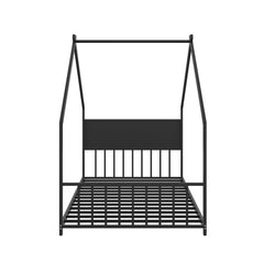 Bellemave® Canopy Bed Frame with Roof, Built - in Colorful LED Lights, Metal Structure with Slats for Mattress Support, No Box Spring Needed - Bellemave