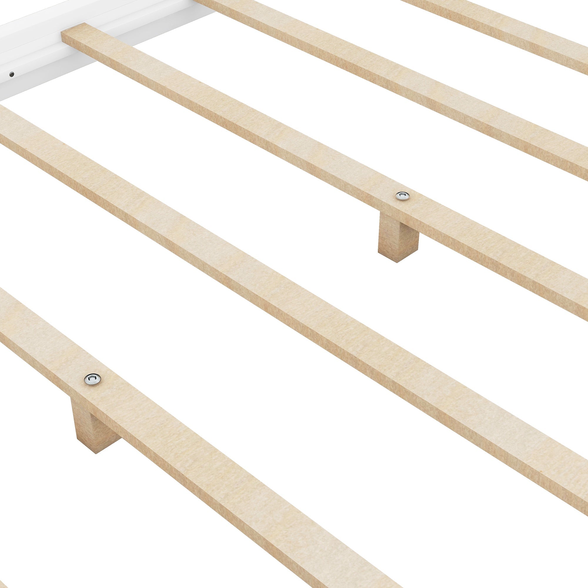 Bellemave® Canopy Bed, Wood Platform Floor Bed with Slat Support, 4 Posters Bed Frame for Kids, Teens & Adults - Bellemave