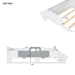 Bellemave Car-Shaped Twin Bed with Bench - Bellemave