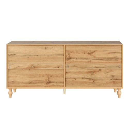 Bellemave® Carved Flower Door Large Storage Cabinet With Metal Handle - Bellemave
