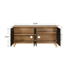 Bellemave® Carved Flower Door Large Storage Cabinet With Metal Handle - Bellemave