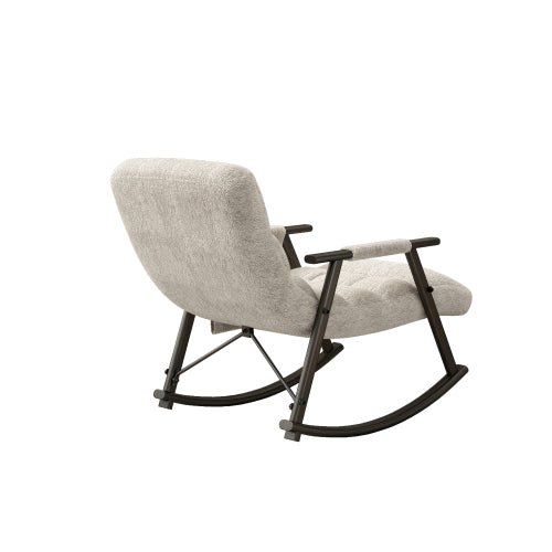 Bellemave® Casual Folding Upholstered Rocking Chair,Adjustable High Back and Foot Rest with Side Pockets Placed - Bellemave
