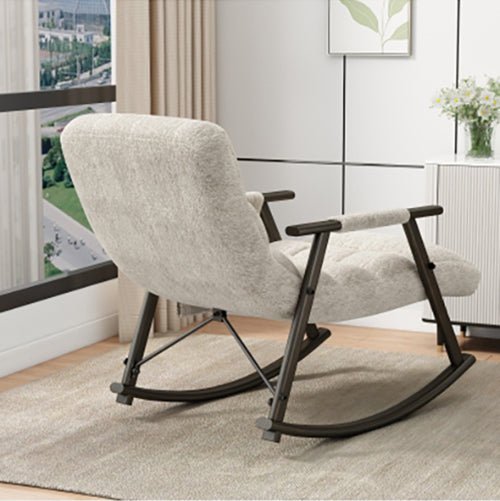 Bellemave® Casual Folding Upholstered Rocking Chair,Adjustable High Back and Foot Rest with Side Pockets Placed - Bellemave