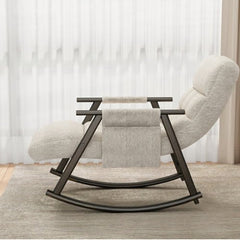 Bellemave® Casual Folding Upholstered Rocking Chair,Adjustable High Back and Foot Rest with Side Pockets Placed - Bellemave