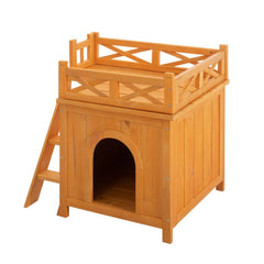 Bellemave® Cat Houses for Outdoor Cats,Natural Wood Playground,Natural Cat Shelf with Litter Box - Bellemave
