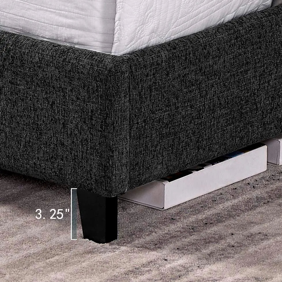 Bellemave® Charcoal Upholstered Platform Bed,Box Spring Required - Bellemave