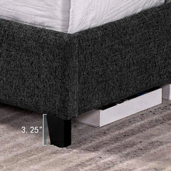 Bellemave® Charcoal Upholstered Platform Bed,Box Spring Required - Bellemave