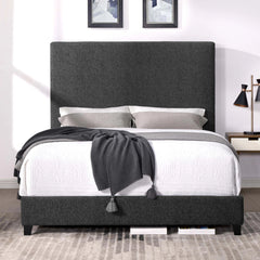 Bellemave® Charcoal Upholstered Platform Bed,Box Spring Required - Bellemave