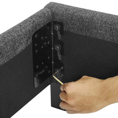 Bellemave® Charcoal Upholstered Platform Bed,Box Spring Required - Bellemave