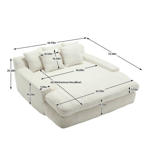 Bellemave® Chenille 2 - Seater Lazy Sofa With 5 back Pillows - Bellemave