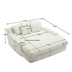 Bellemave® Chenille 2 - Seater Lazy Sofa With 5 back Pillows - Bellemave