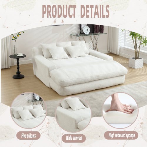 Bellemave® Chenille 2 - Seater Lazy Sofa With 5 back Pillows - Bellemave
