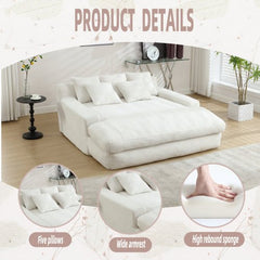 Bellemave® Chenille 2 - Seater Lazy Sofa With 5 back Pillows - Bellemave