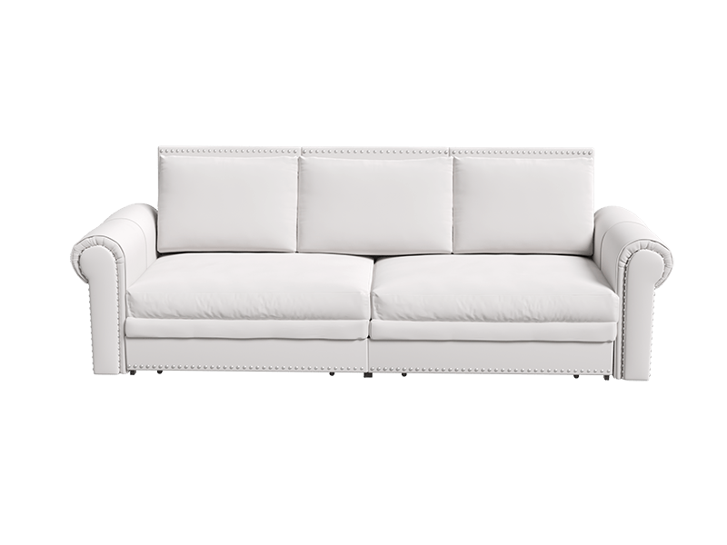 Bellemave® Chesterfield Sofa,93.7" King Pull Out Sofa Bed with Nailhead Trim & Rolled Arm - Bellemave