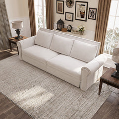 Bellemave® Chesterfield Sofa,93.7" King Pull Out Sofa Bed with Nailhead Trim & Rolled Arm - Bellemave