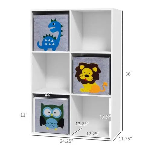 Bellemave® Children's Toy Organizer, Toy Storage with 3 Storage Bins and Cute Animal Design - Bellemave