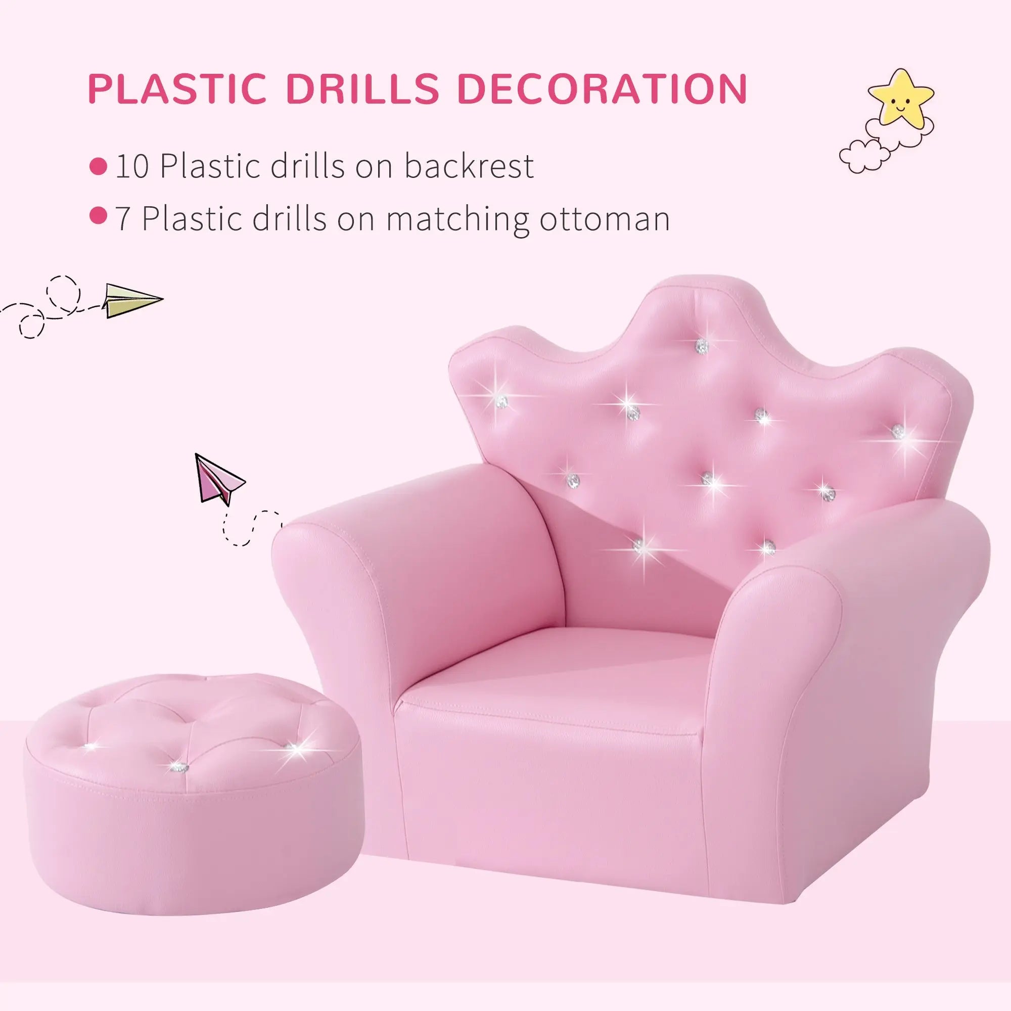 Bellemave® Children's Upholstered Sofa with Footstool - Bellemave