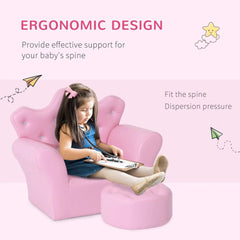 Bellemave® Children's Upholstered Sofa with Footstool - Bellemave